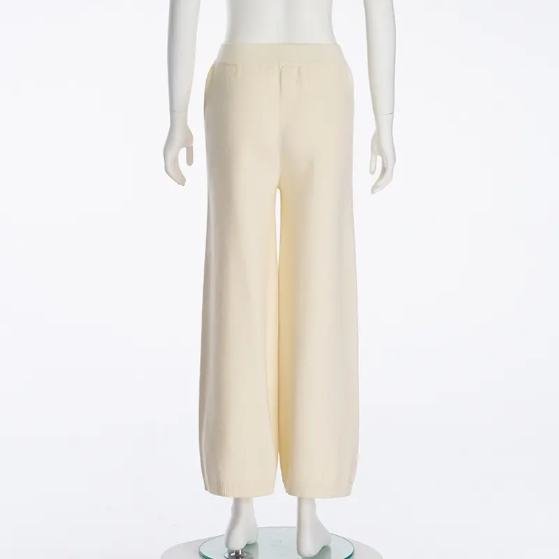 Knitted Sweater High Waist Slim Casual Straight Trousers