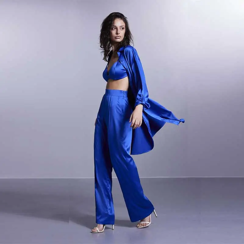 Stylishly Relaxed Satin Shirt for Women