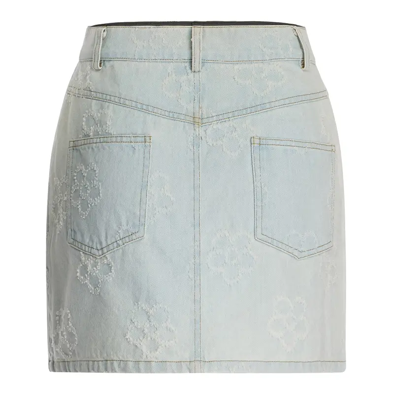 Ladies Casual High Waist A-Line Skirt Versatile Casual Denim Skirt