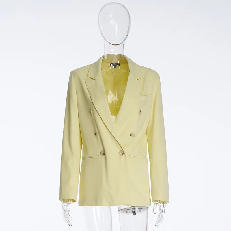 Light Yellow Blazer, Simple, Fashionable And Versatile Casual Blazer