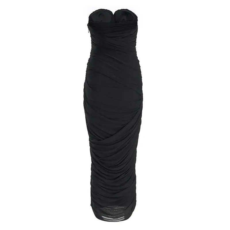 Strapless Mesh Gown Evening Gown Prom Dress