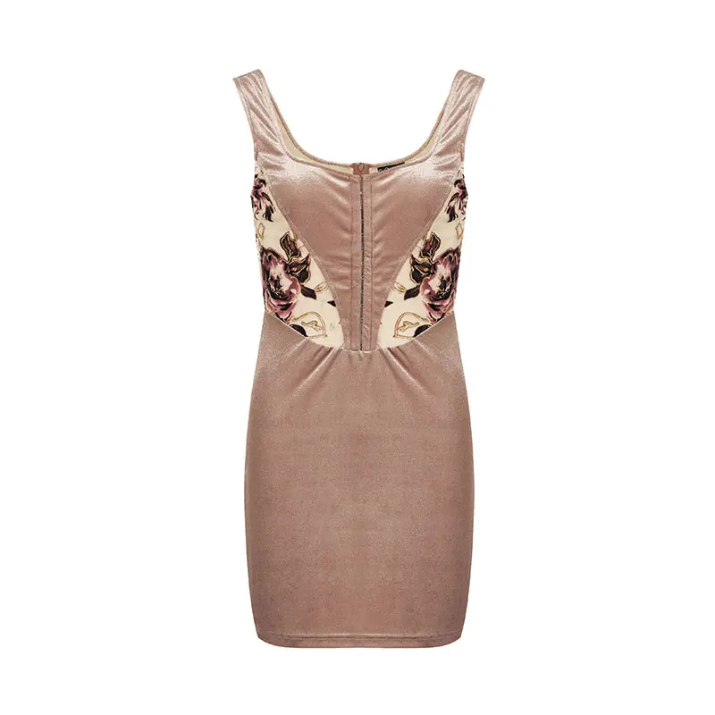 11-Velvet Fabric Women's Vest Dress