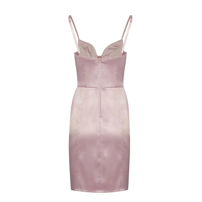 Satin Fabric Woven's Glamorous Evening Dress