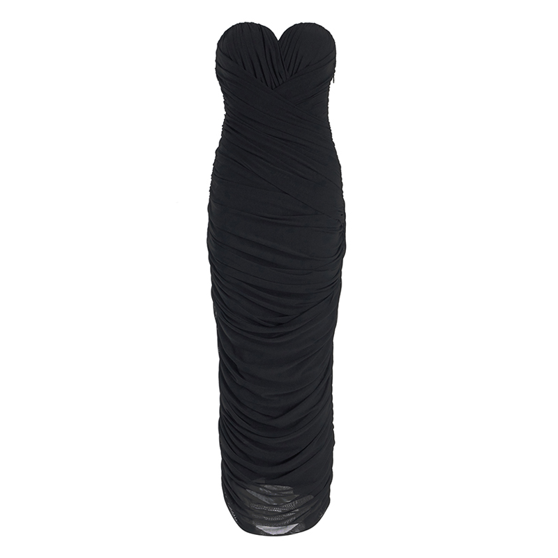 Strapless Mesh Gown Evening Gown Prom Dress