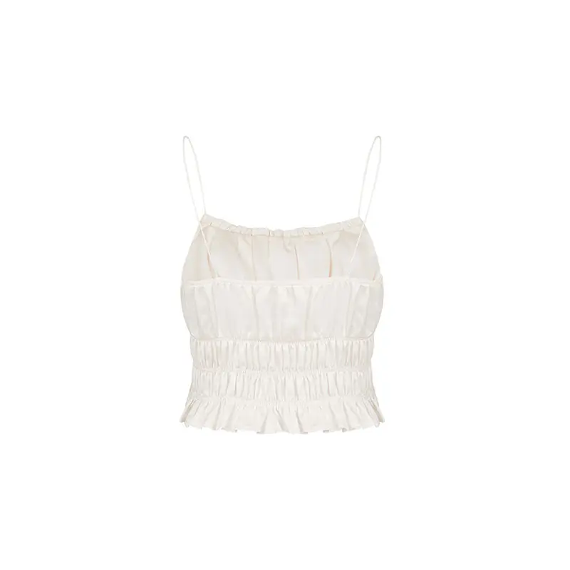Satin Fabric Women's White Halter Corset Top