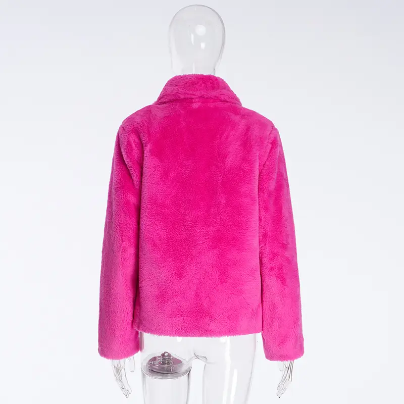 High-end Fashionable Stand Collar Imitation Fur Coat Women's Faux Fur Jacket