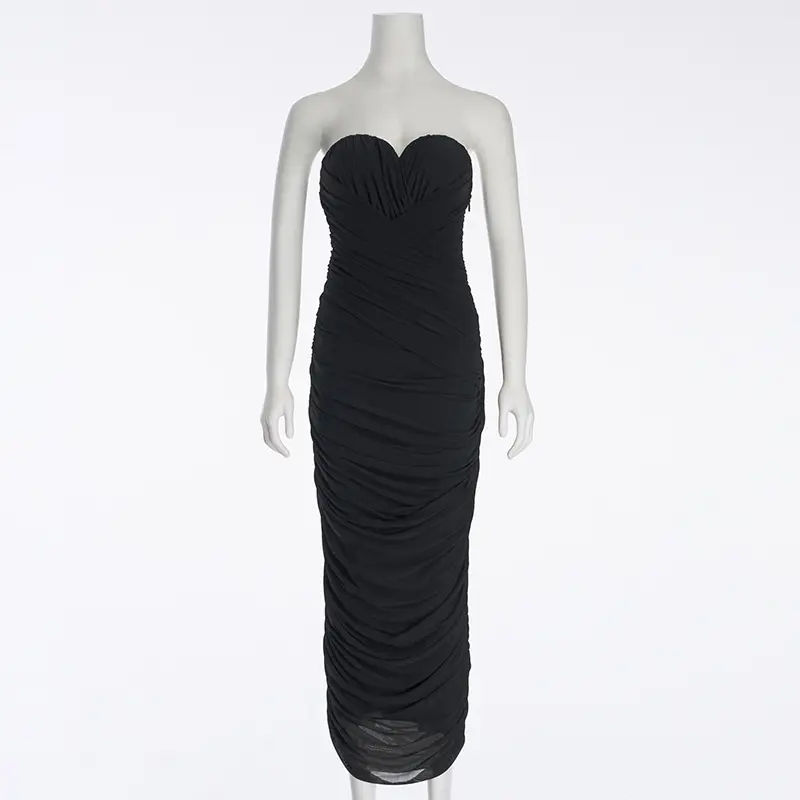Strapless Mesh Gown Evening Gown Prom Dress