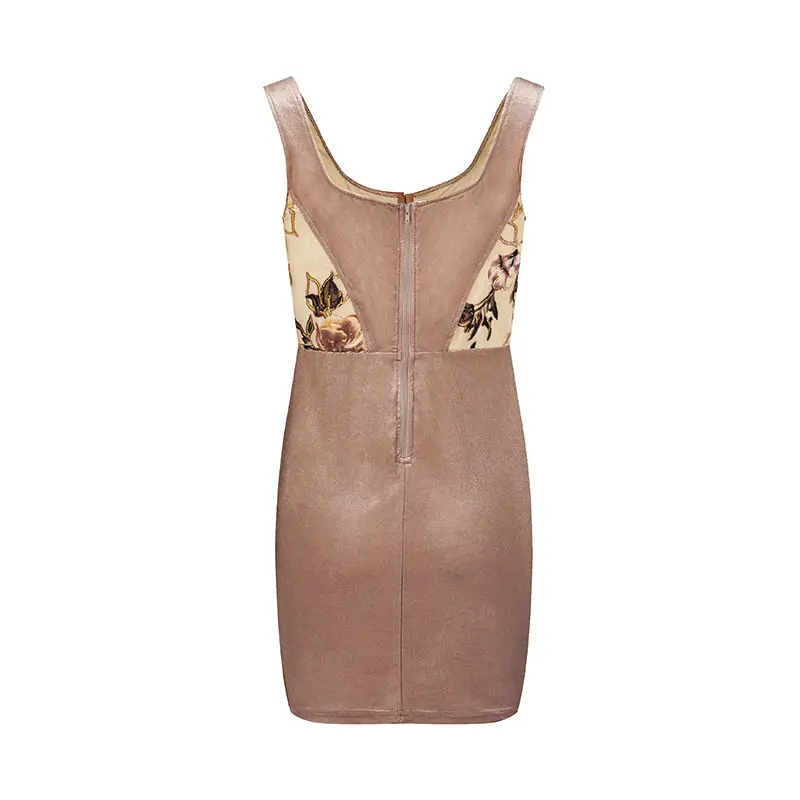 11-Velvet Fabric Women's Vest Dress