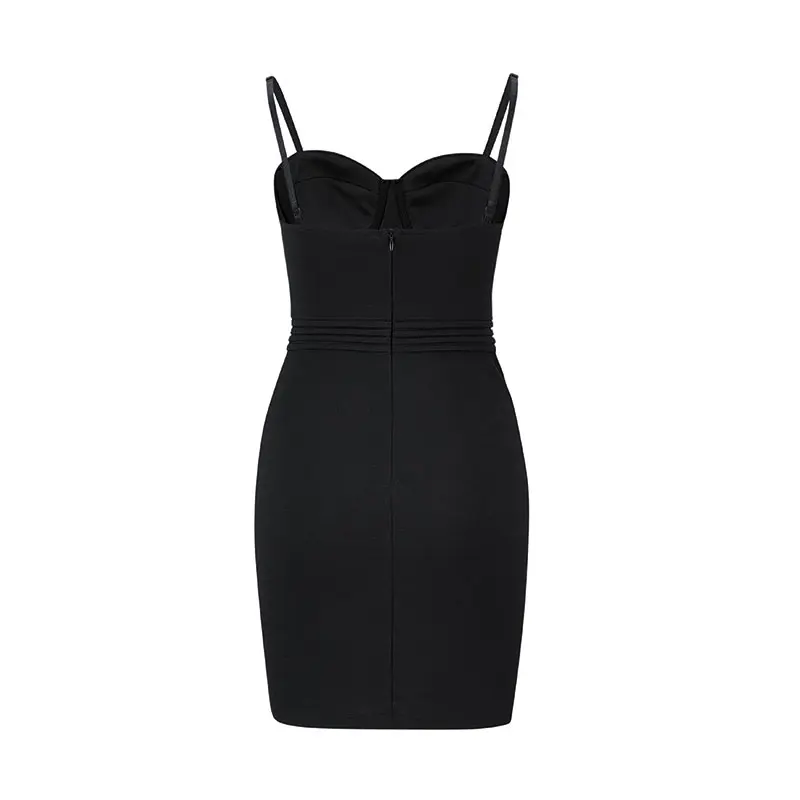 Knit Fabric Woven's Glamorous Black Dress