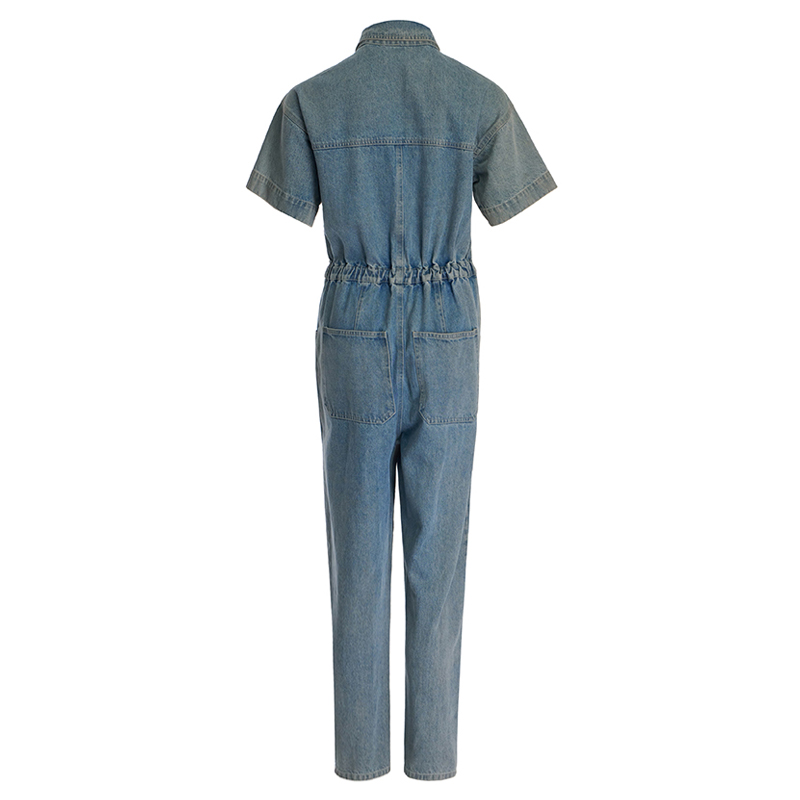 Retro Denim Work Jumpsuit Women's Design Niche High-end Jumpsuit