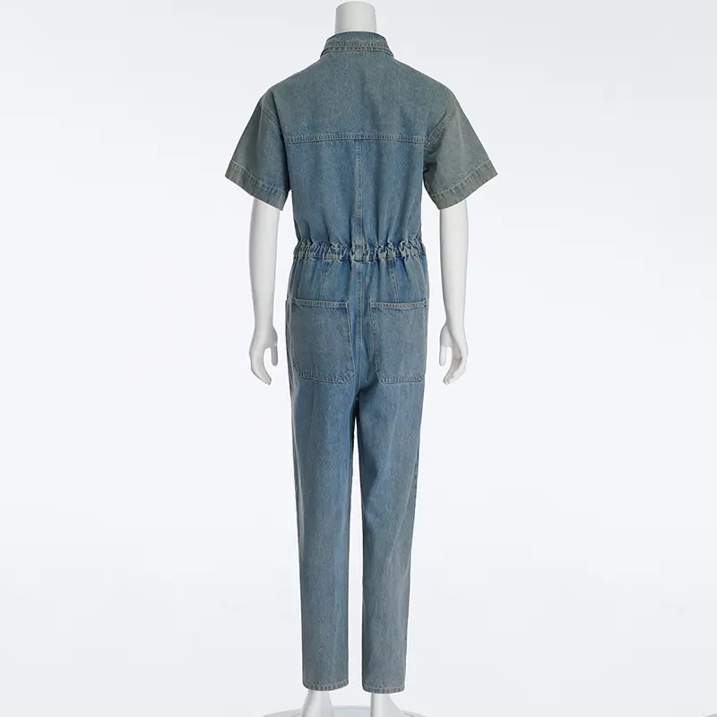 Retro Denim Work Jumpsuit Women's Design Niche High-end Jumpsuit